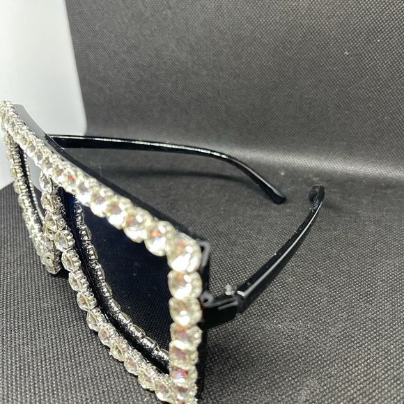 Black and Silver Rhinestone Sunglasses - Picture 2 of 2